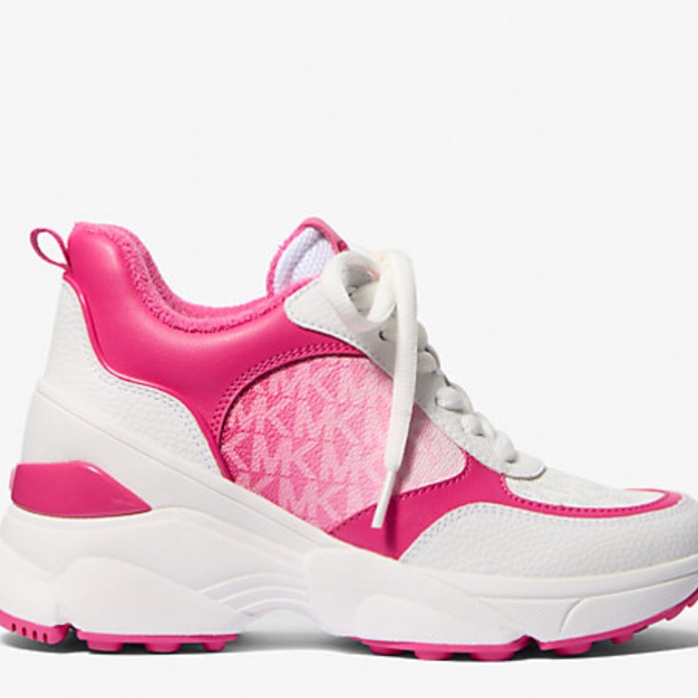 Michael Kors Orange, green, pink, gold rose and White Chunky Sneakers - Picture 9 of 9